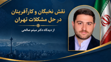 نقش نخبگان و کارآفرینان در حل مشکلات تهران از دیدگاه دکتر میثم صالحی